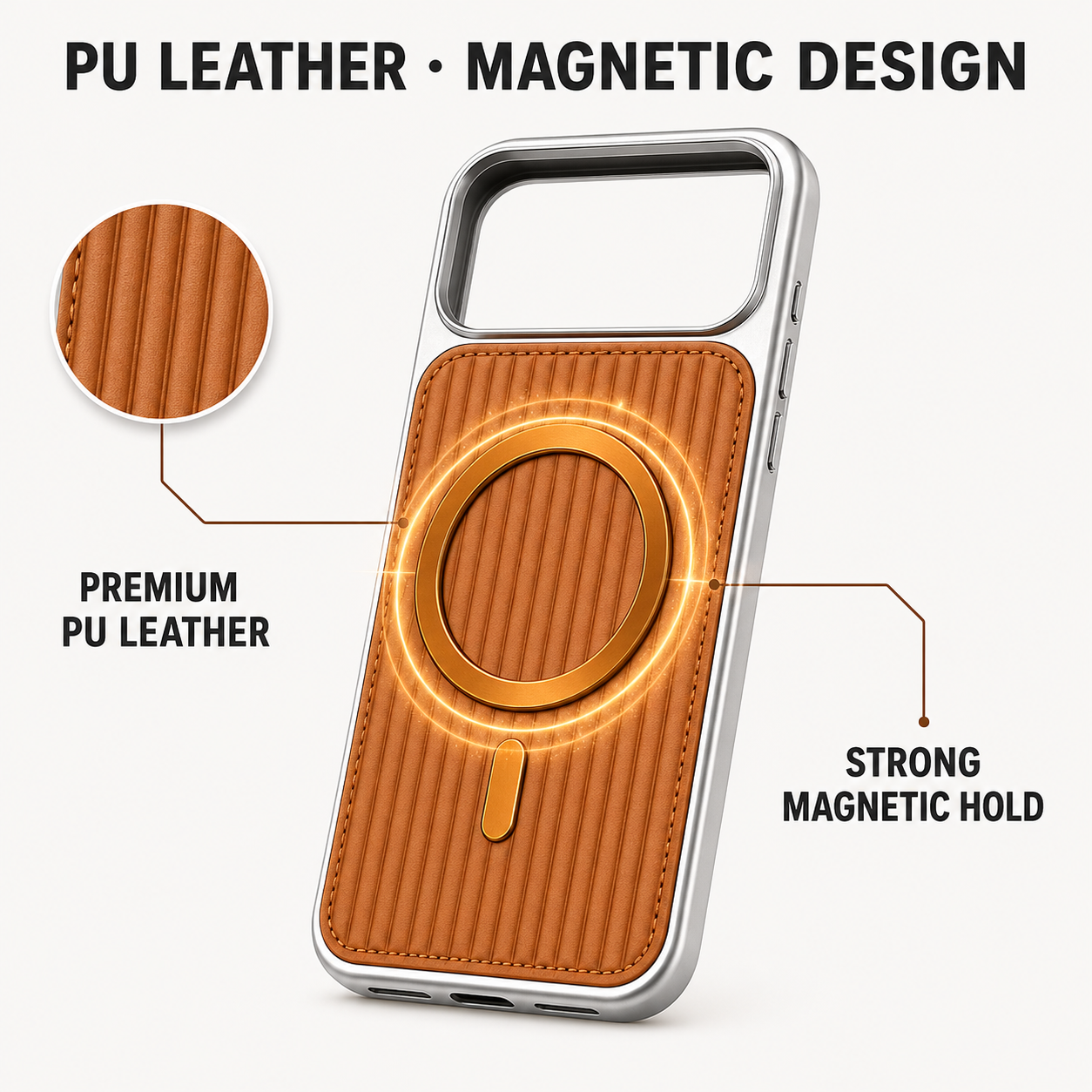 A01-0002 PU leather magnetic design