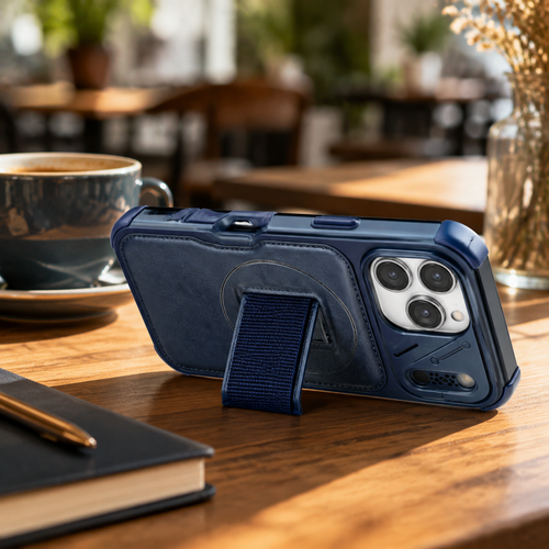 CNYOZA A01-ip-0005 TPU strap stand iPhone case cafe scene