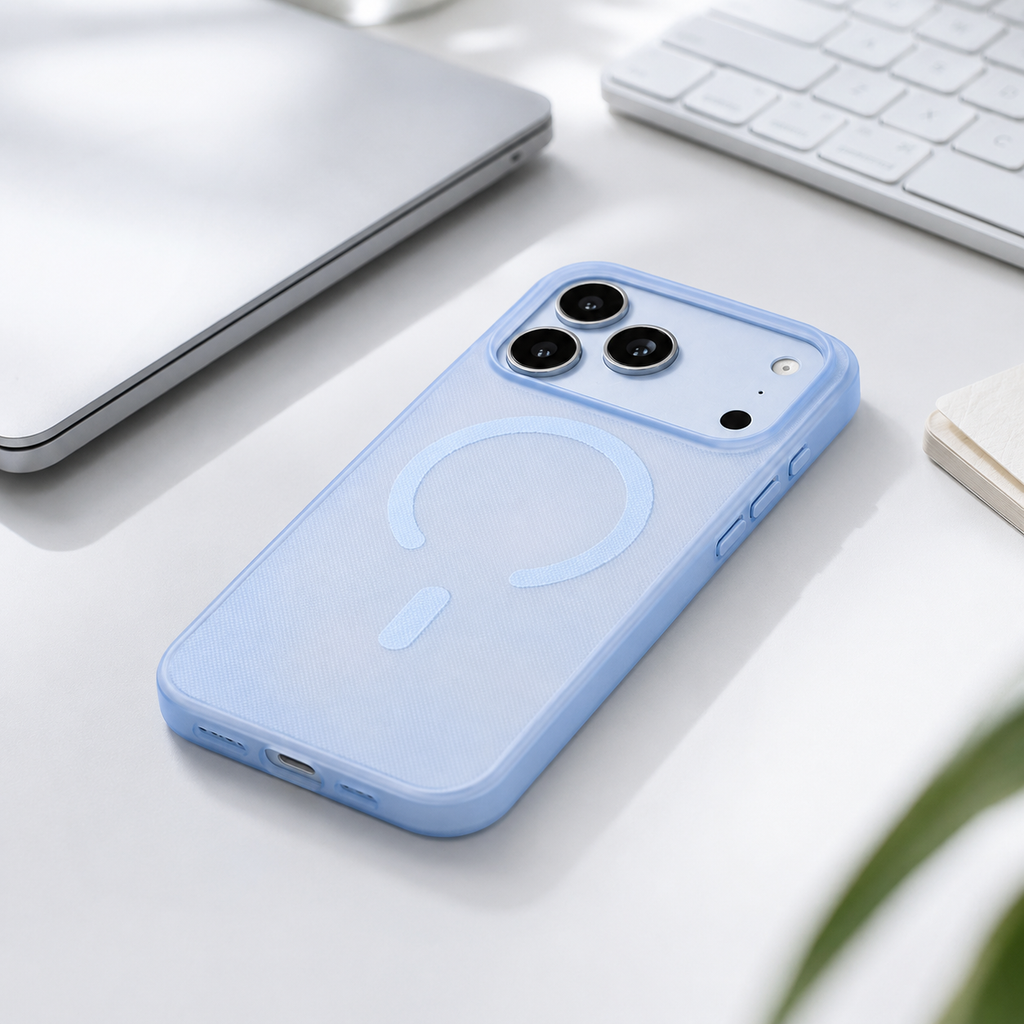 CNYOZA A02-ip-0003 blue acrylic magnetic iPhone case