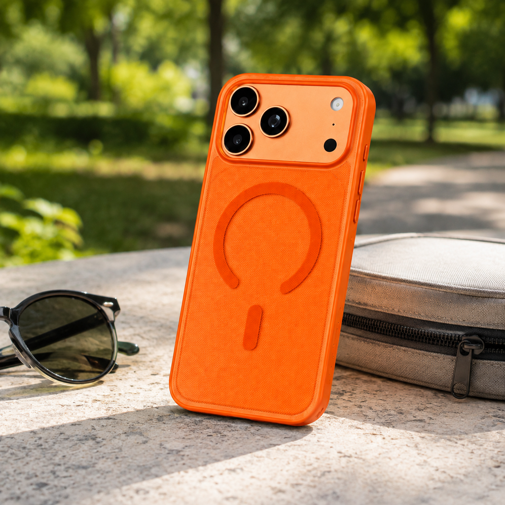 CNYOZA A02-ip-0003 orange acrylic magnetic iPhone case