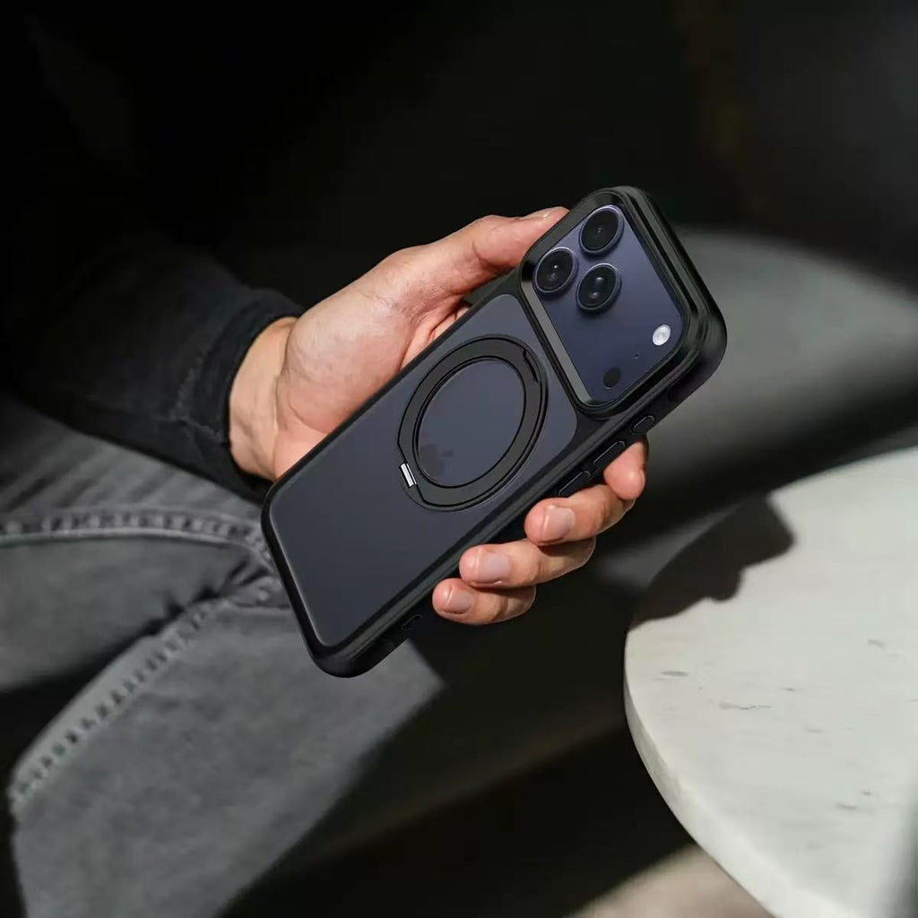 CNYOZA A02-ip-0004 black TPU magnetic stand iPhone case