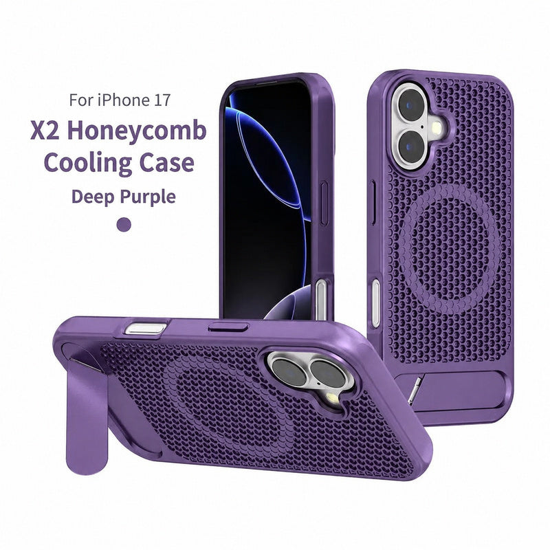 CNYOZA A03-ip-0001 purple honeycomb cooling iPhone case