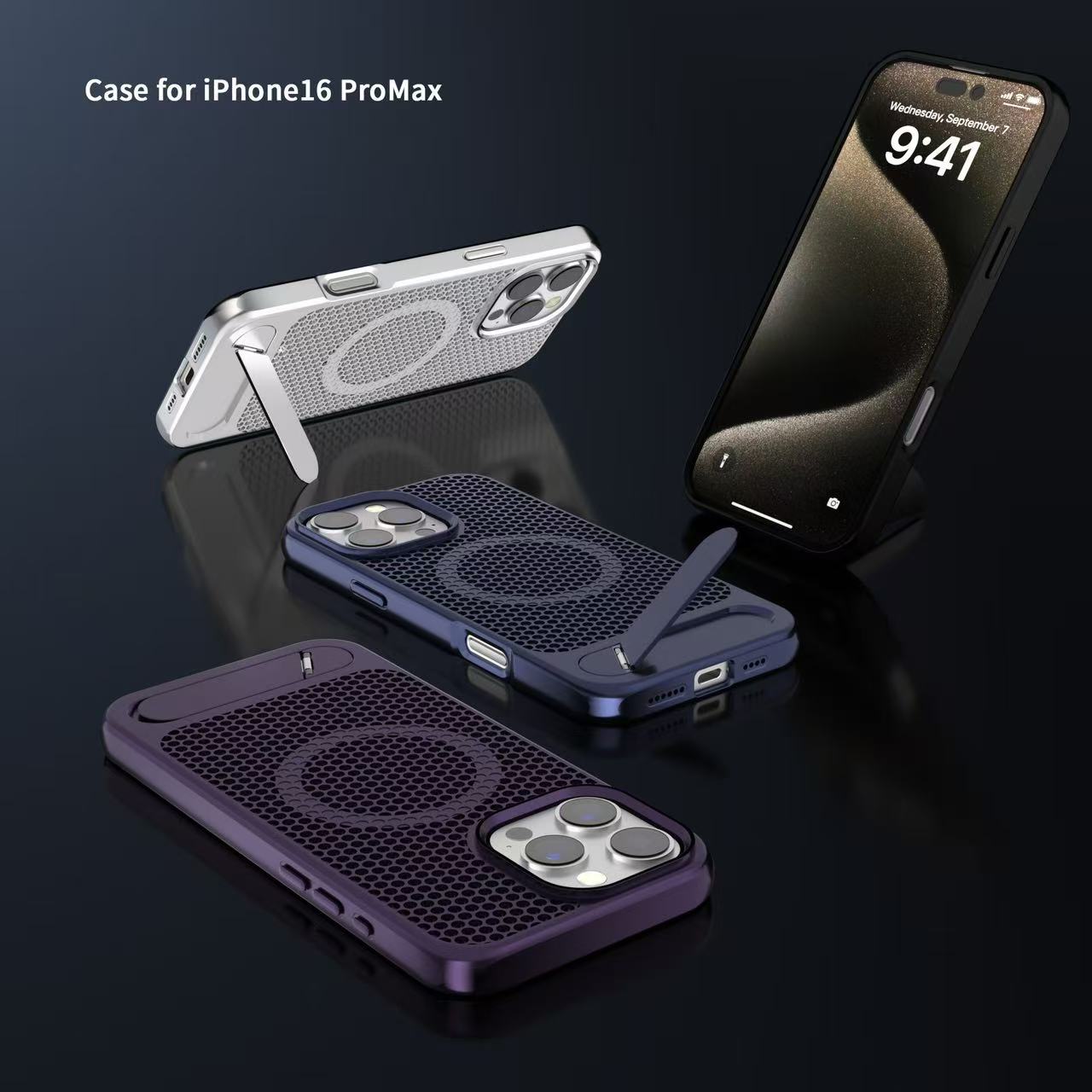 CNYOZA A03-ip-0001 honeycomb cooling kickstand case