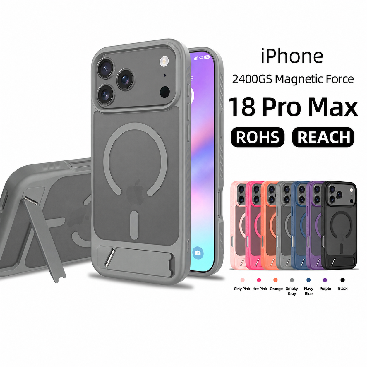 A04-IP-0004-18 magnetic TPU kickstand case main image