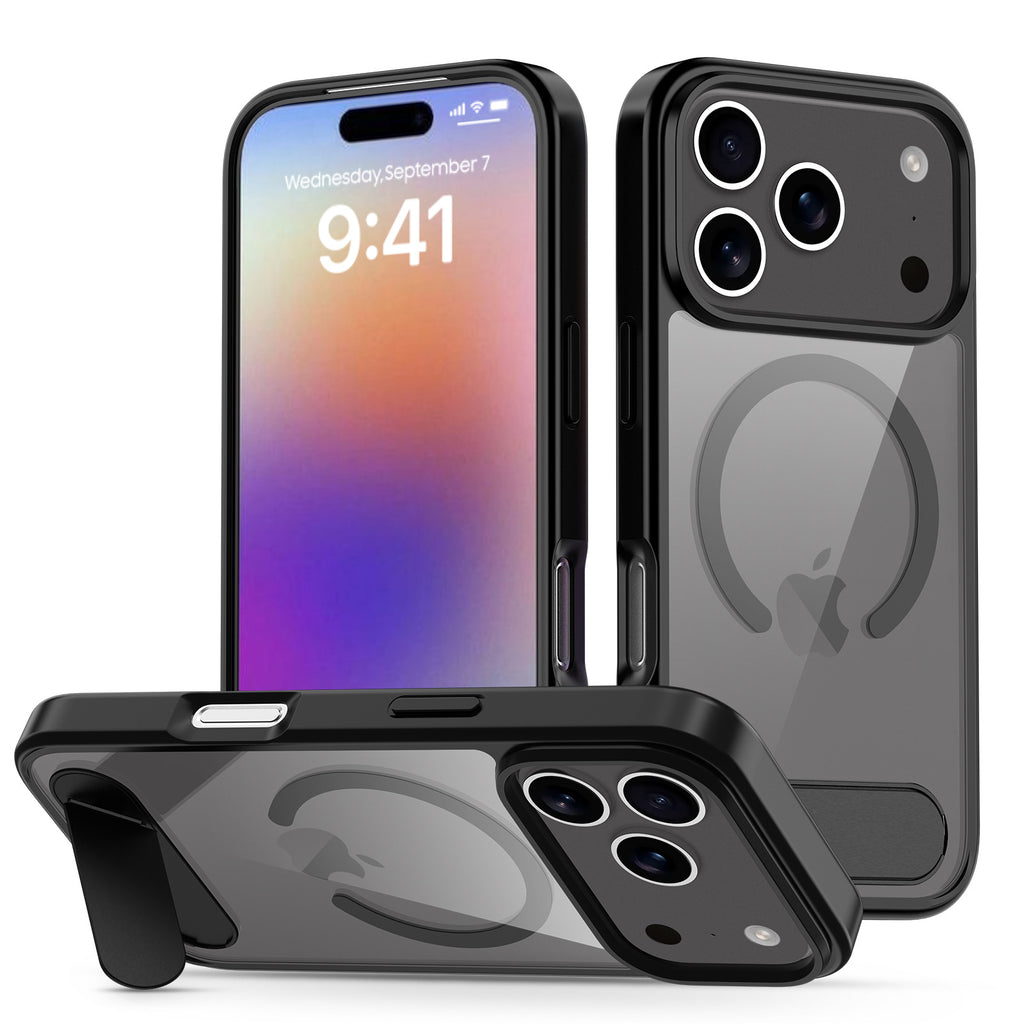 A04-IP-0006 black magnetic kickstand case