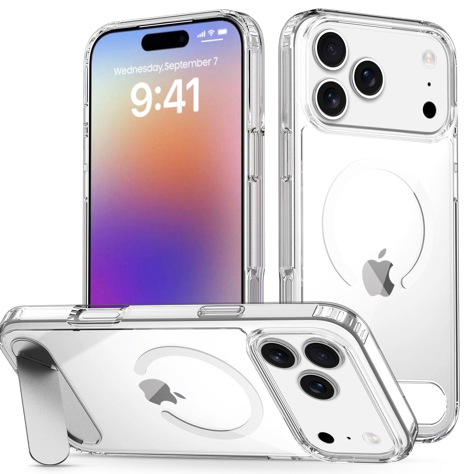 A04-IP-0006 clear magnetic kickstand case views