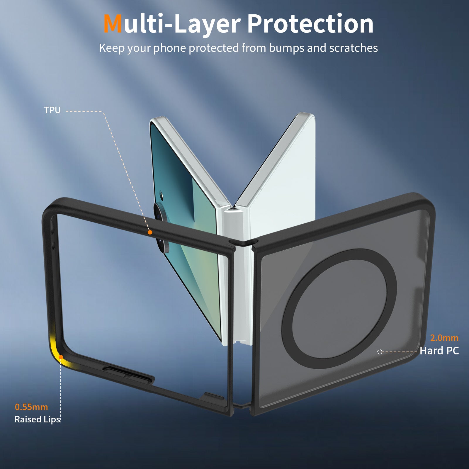 Multi-layer protection magnetic Samsung Z Flip case