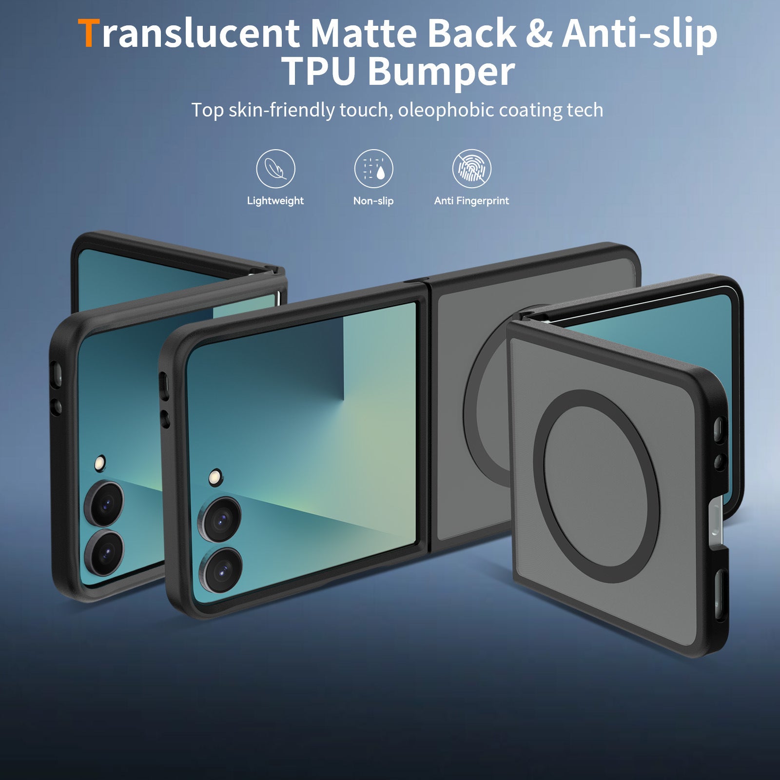 Translucent matte Samsung Z Flip phone case
