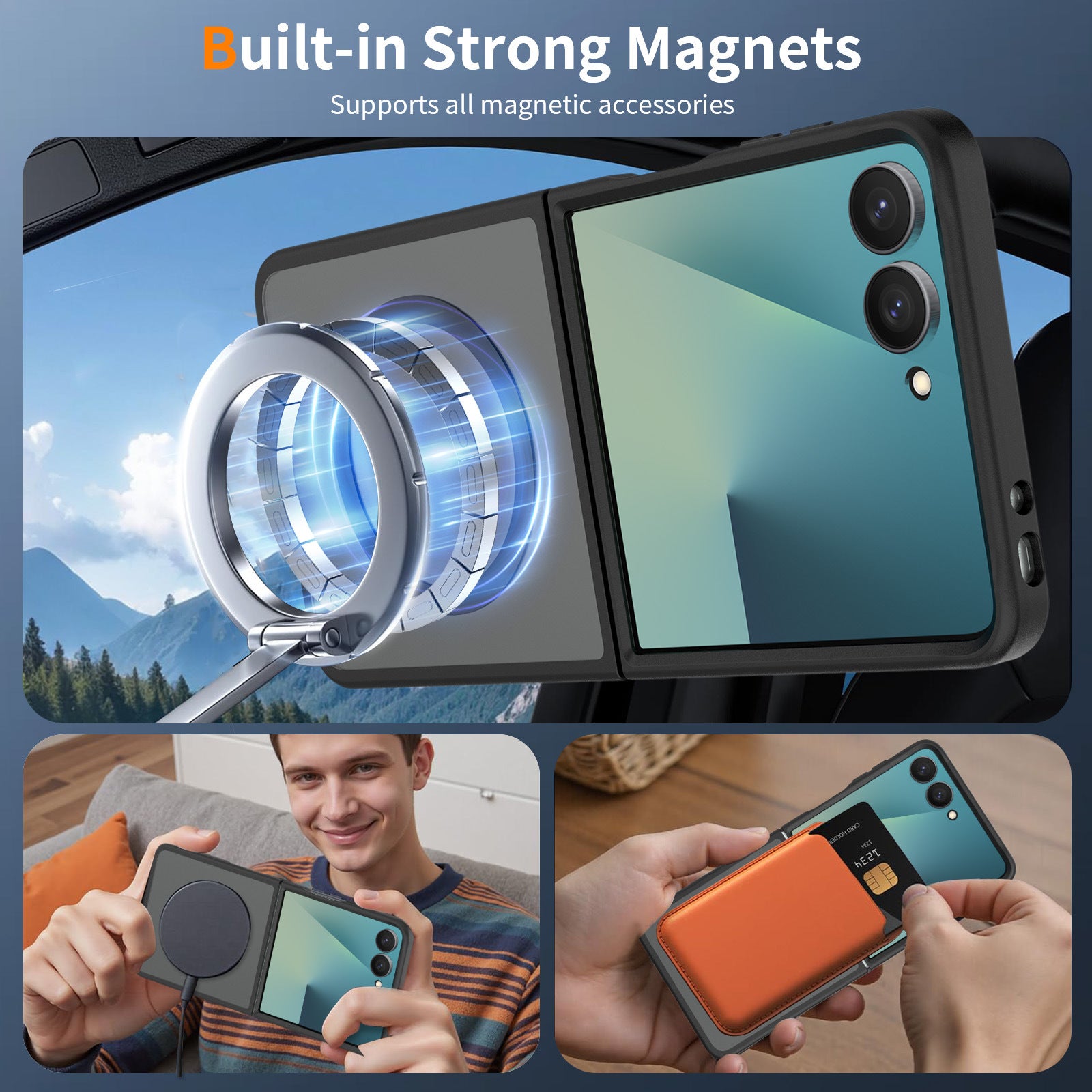 Built-in strong magnets Samsung Z Flip phone case