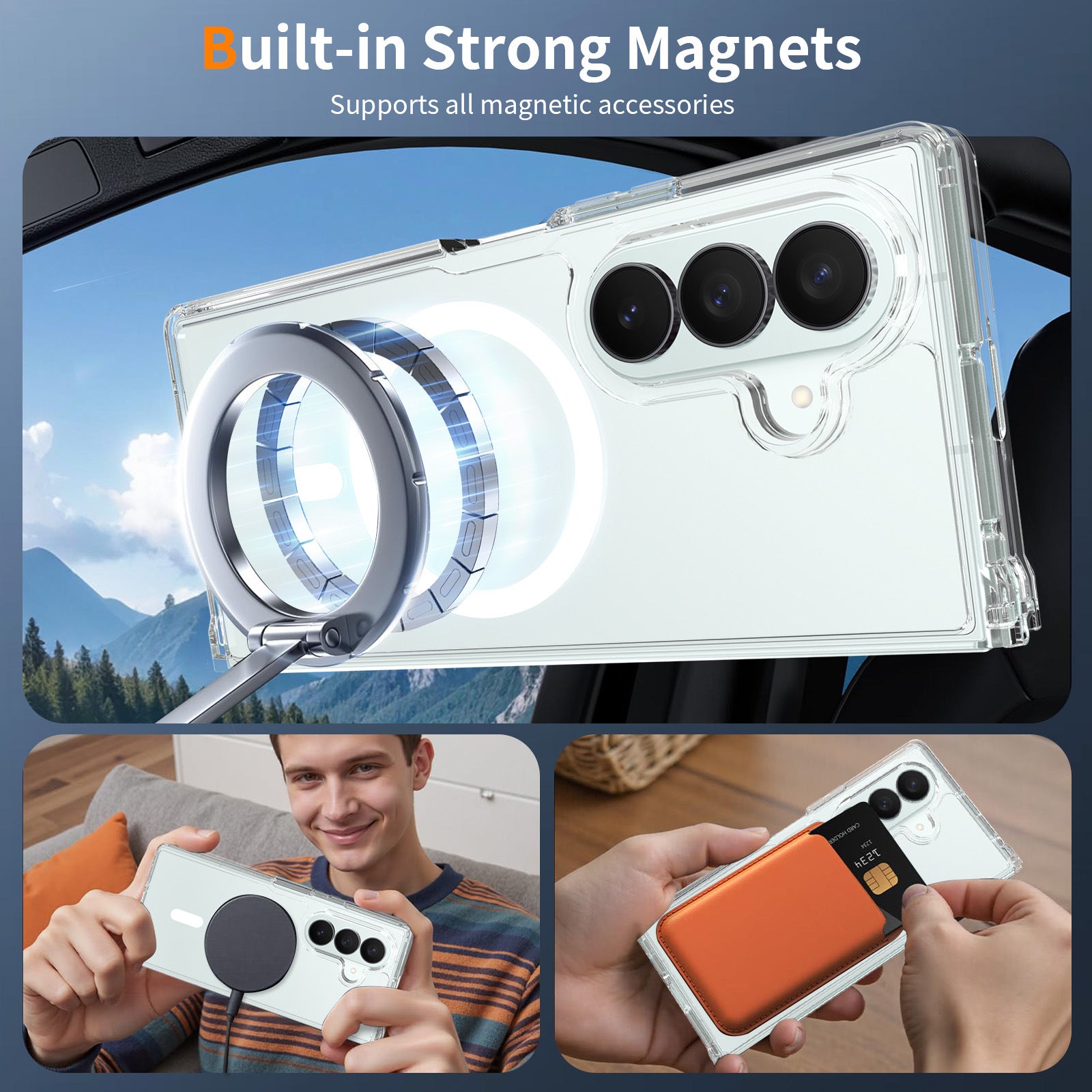Built-in strong magnets Samsung Galaxy Z Fold case