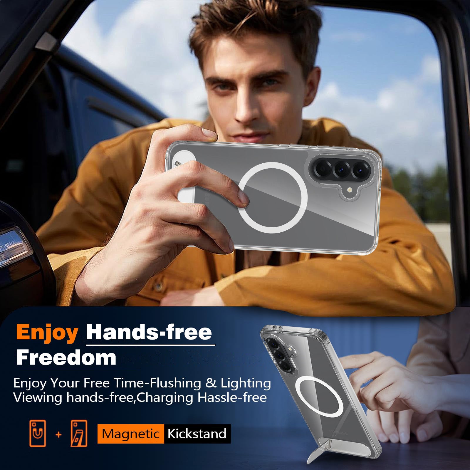 Hands-free magnetic kickstand Samsung Galaxy A series case