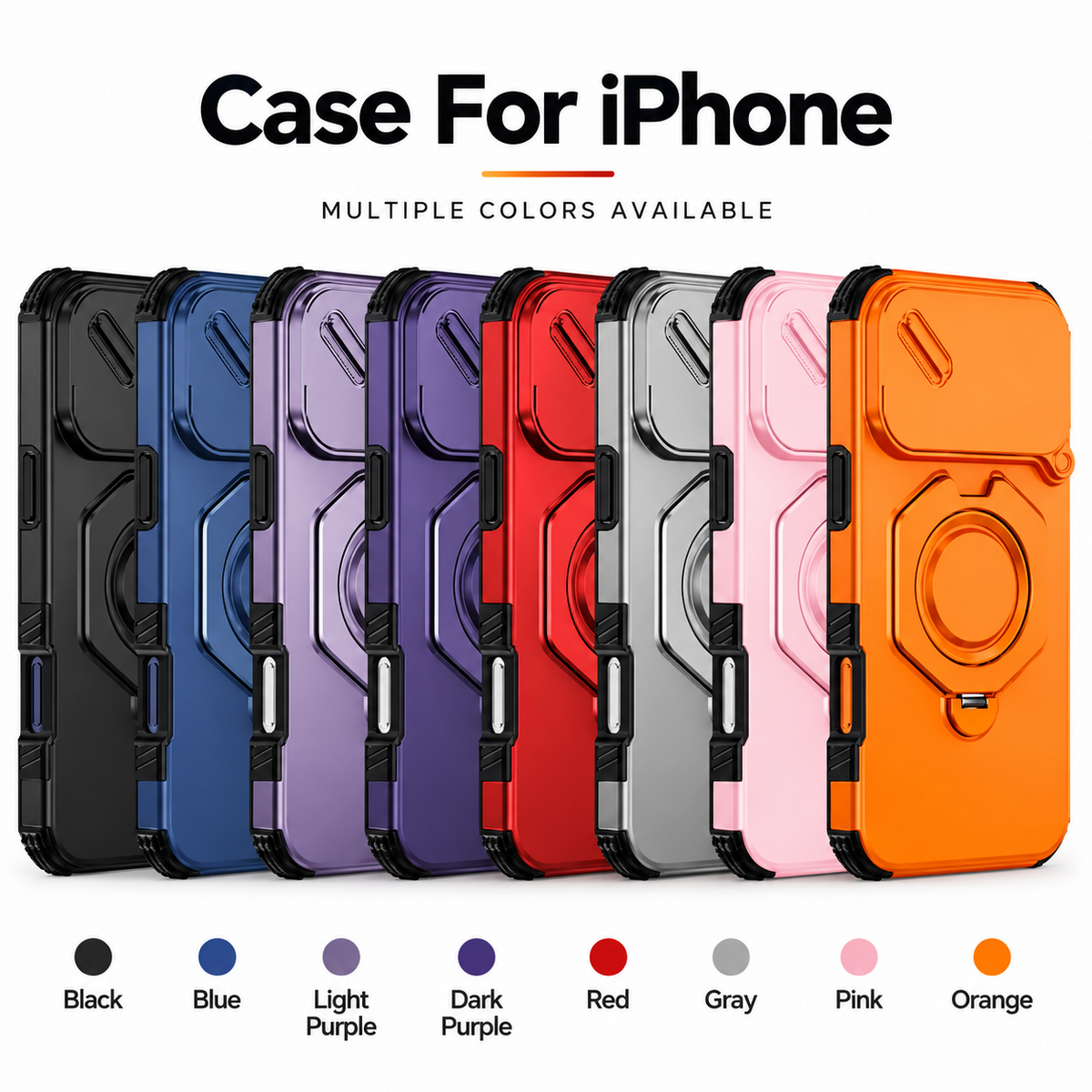 A05-IP-A0002 360 degree rotating magnetic stand phone case multiple colors