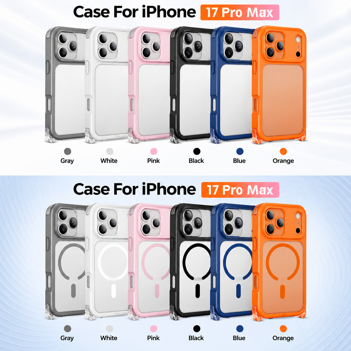 A05-IP-A0003 iPhone magnetic ring rotating stand case colors