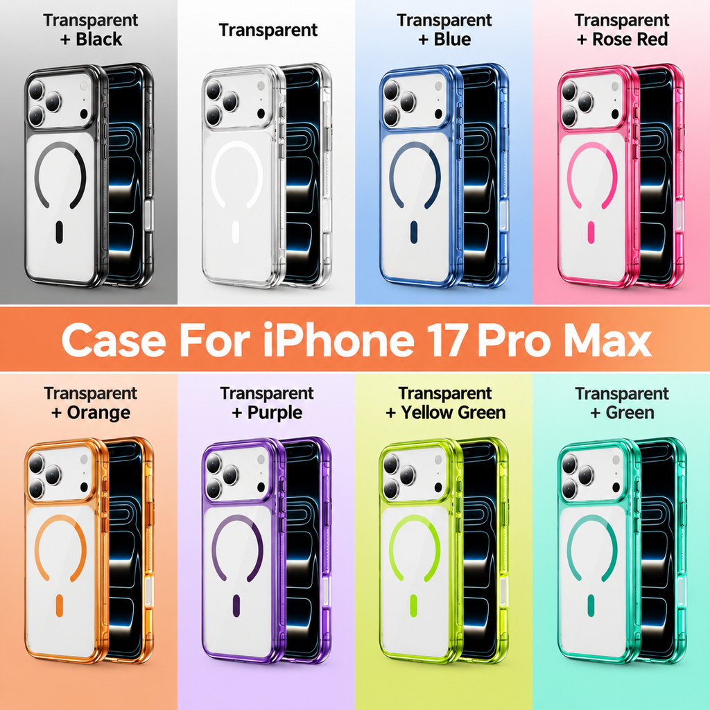 A05-IP-A0005 transparent magnetic phone case color options for iPhone