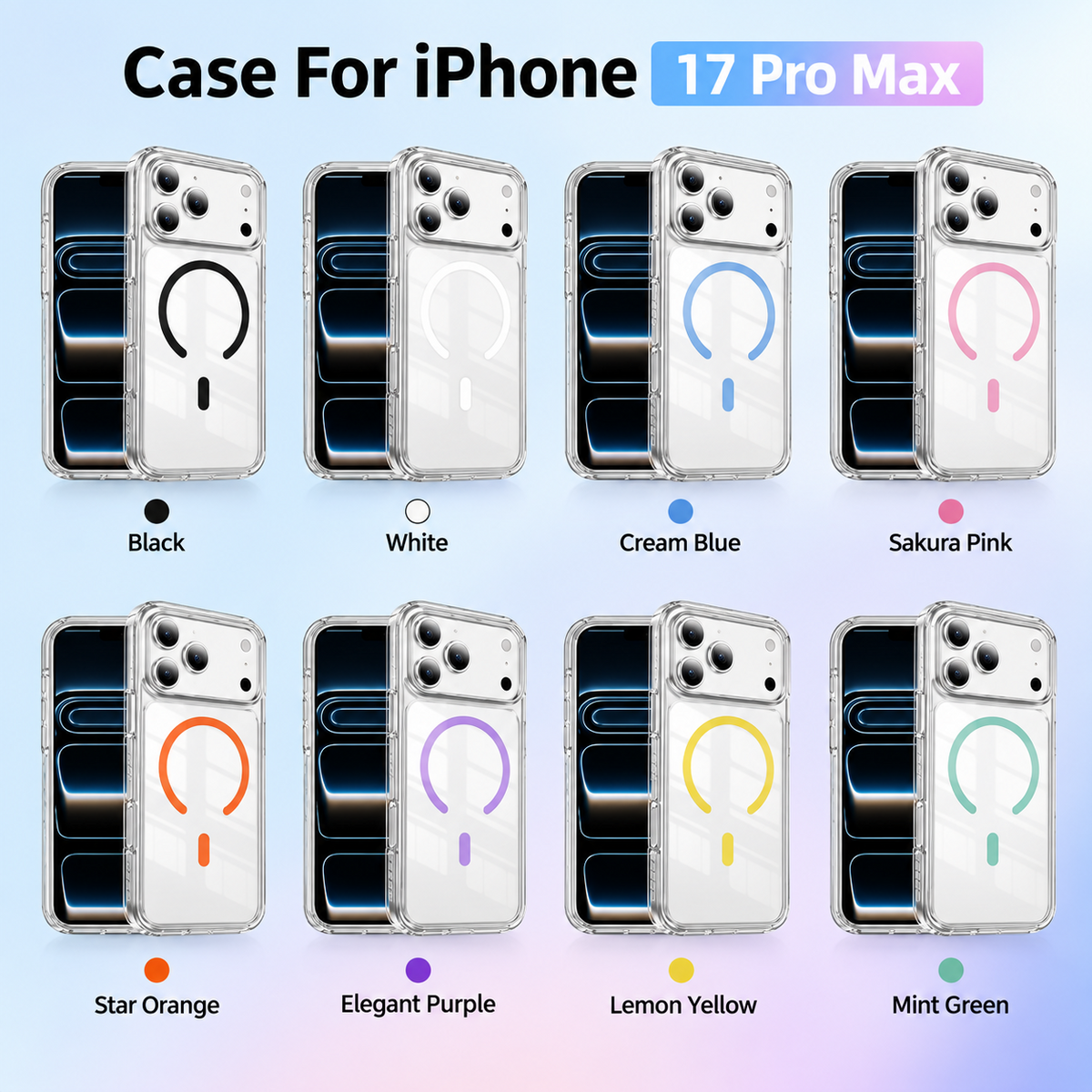 A05-IP-A0007 iPhone magnetic ring phone case color options