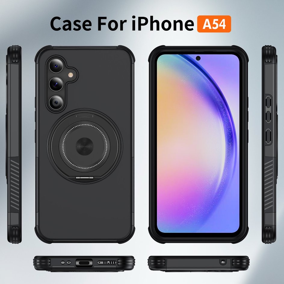 A05-SX-A0008 Samsung Galaxy A54 magnetic ring kickstand case front back sides