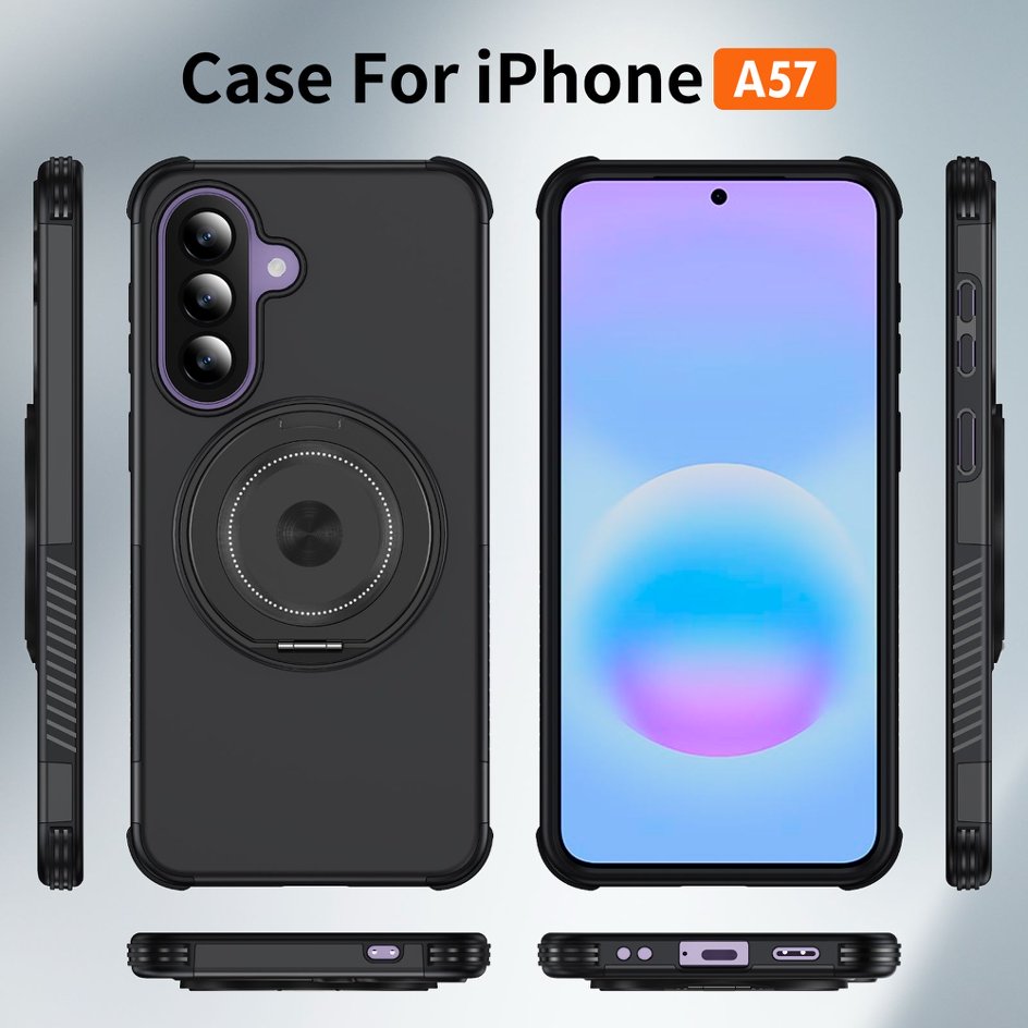 A05-SX-A0009 Samsung Galaxy A57 magnetic ring kickstand case front back sides