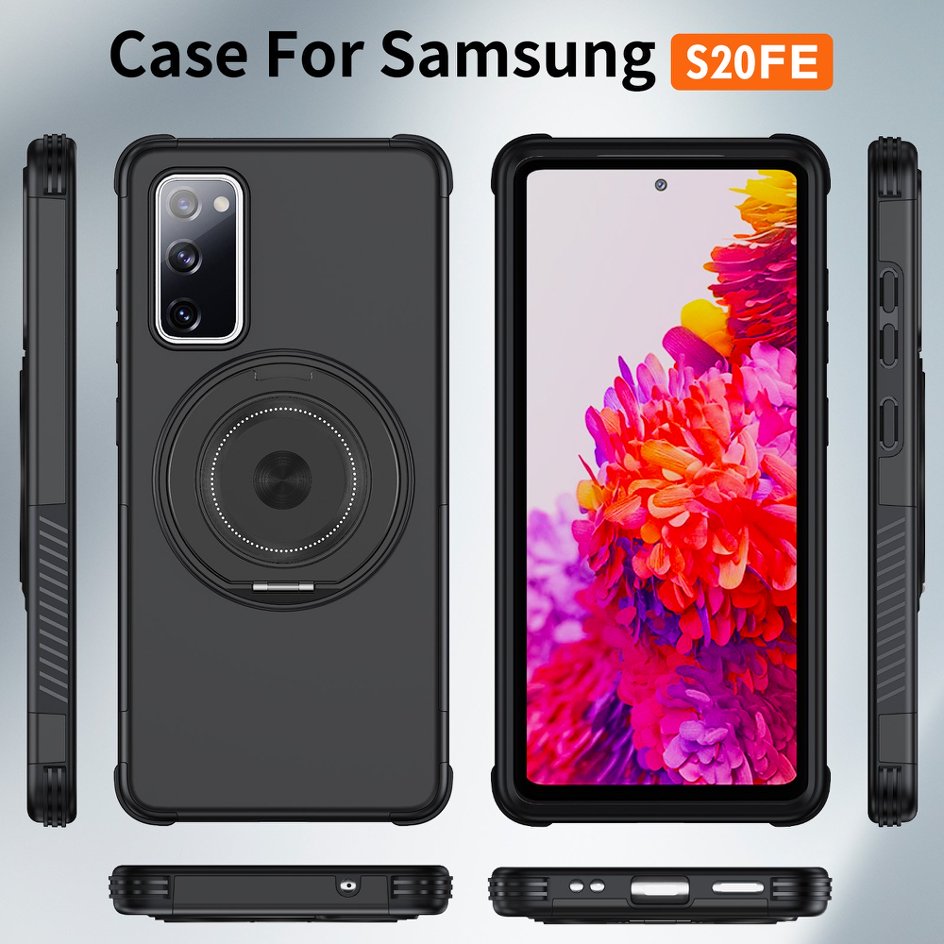 A05-SX-A0010 Samsung Galaxy S20 FE magnetic ring kickstand case front back sides