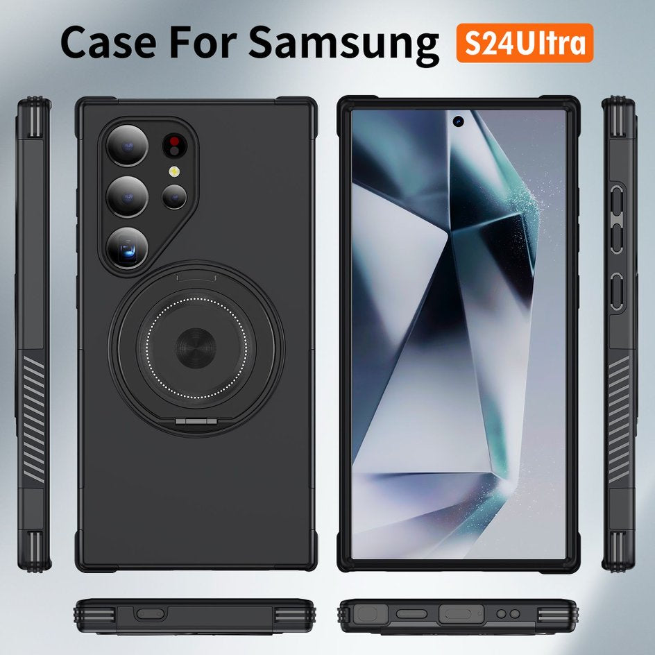 A05-SX-A0012 Samsung Galaxy S24 Ultra magnetic ring kickstand case front back sides