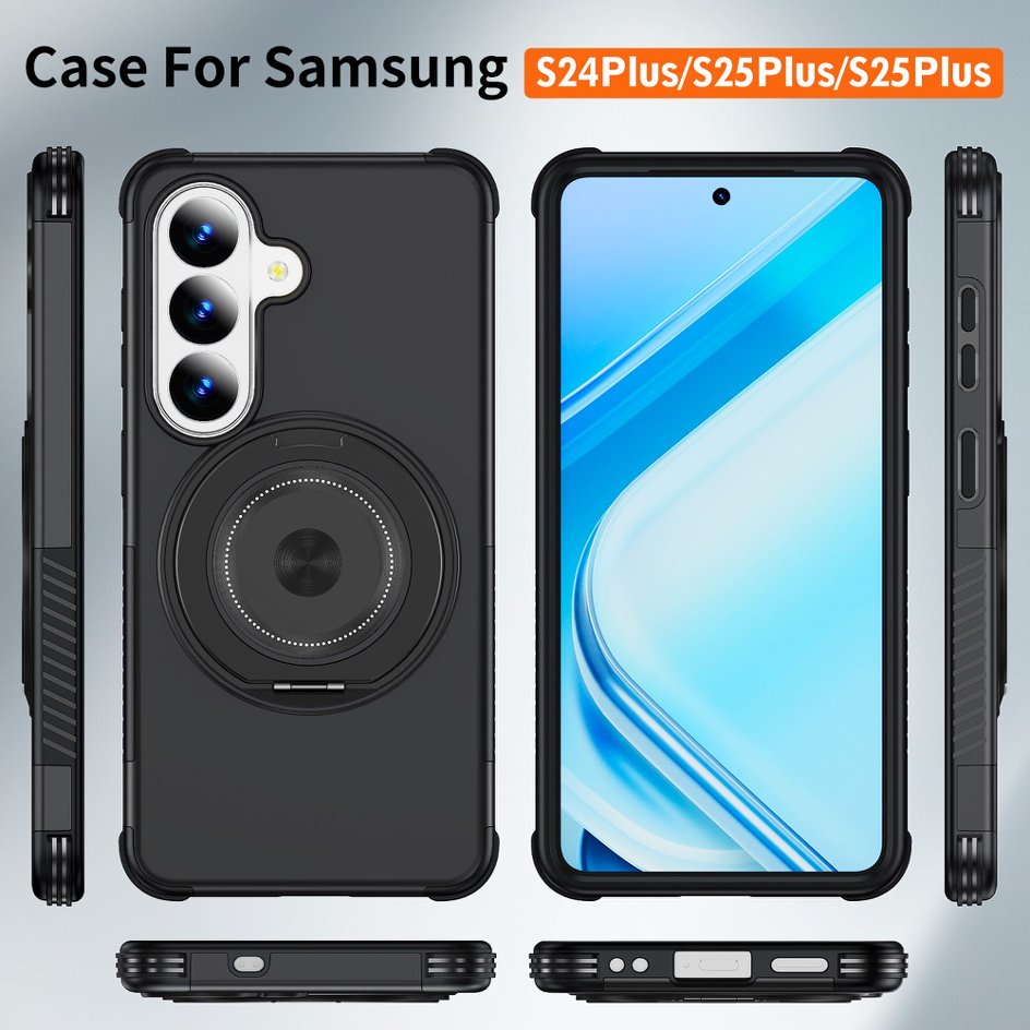 A05-SX-A0013 Samsung Galaxy S24 Plus S25 Plus magnetic ring kickstand case front back sides