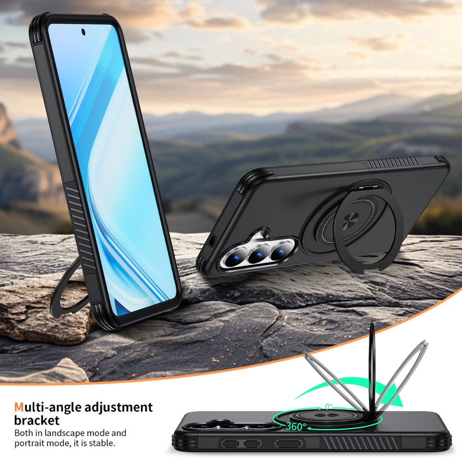 A05-SX-A0013 Samsung Galaxy S24 Plus S25 Plus magnetic ring kickstand case rotating stand