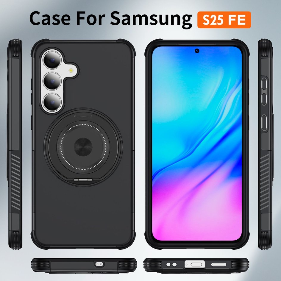A05-SX-A0014 Samsung Galaxy S25 FE magnetic ring kickstand case front back sides