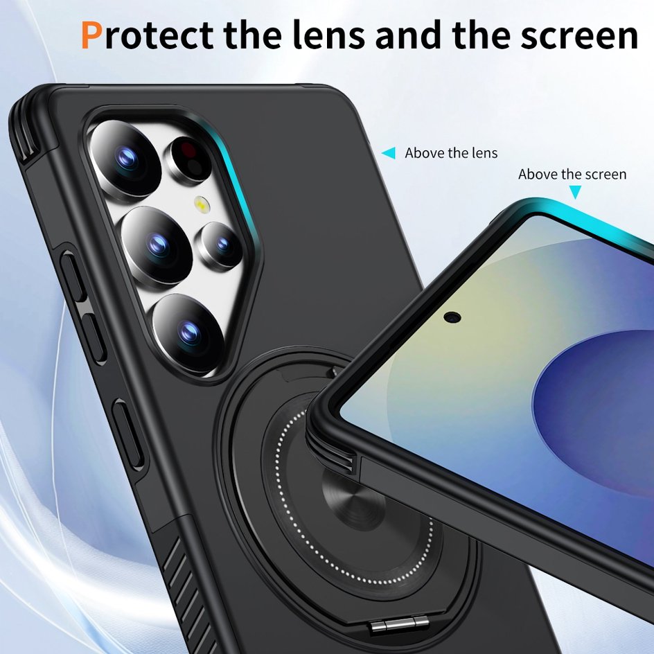 A05-SX-A0015 Samsung Galaxy S25 Ultra magnetic ring kickstand case camera screen protection