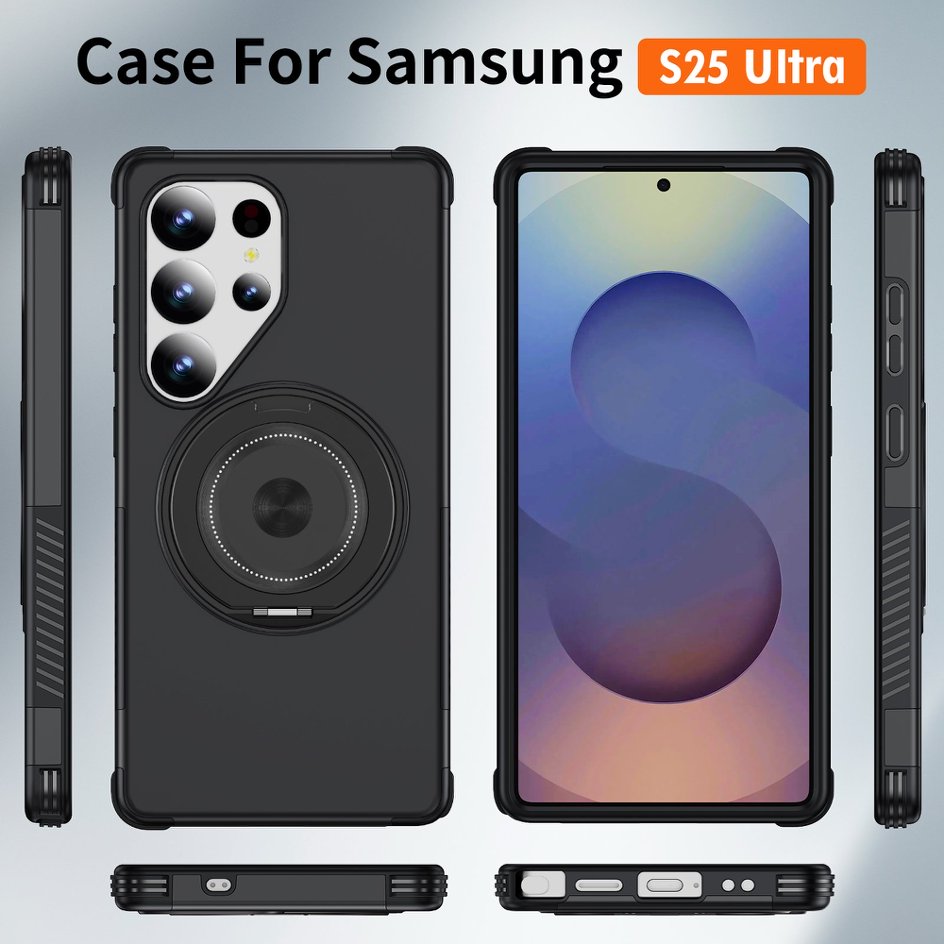 A05-SX-A0015 Samsung Galaxy S25 Ultra magnetic ring kickstand case front back sides