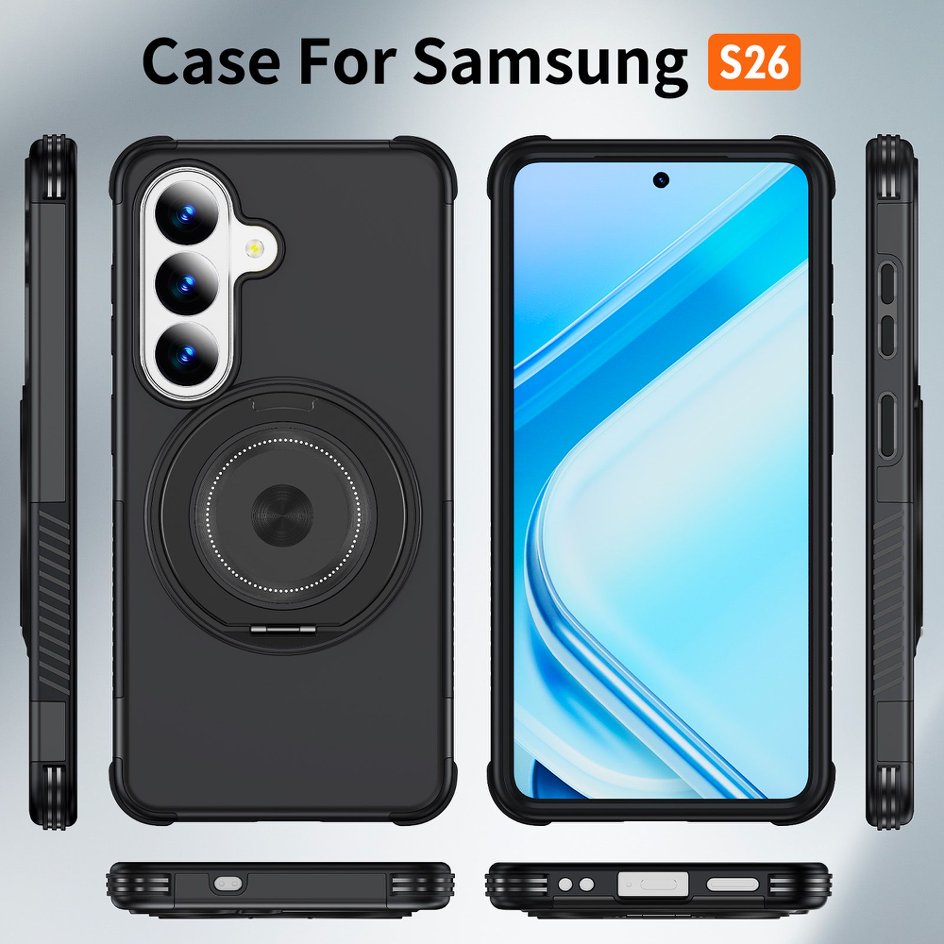 A05-SX-A0016 Samsung Galaxy S26 magnetic ring kickstand case front back sides