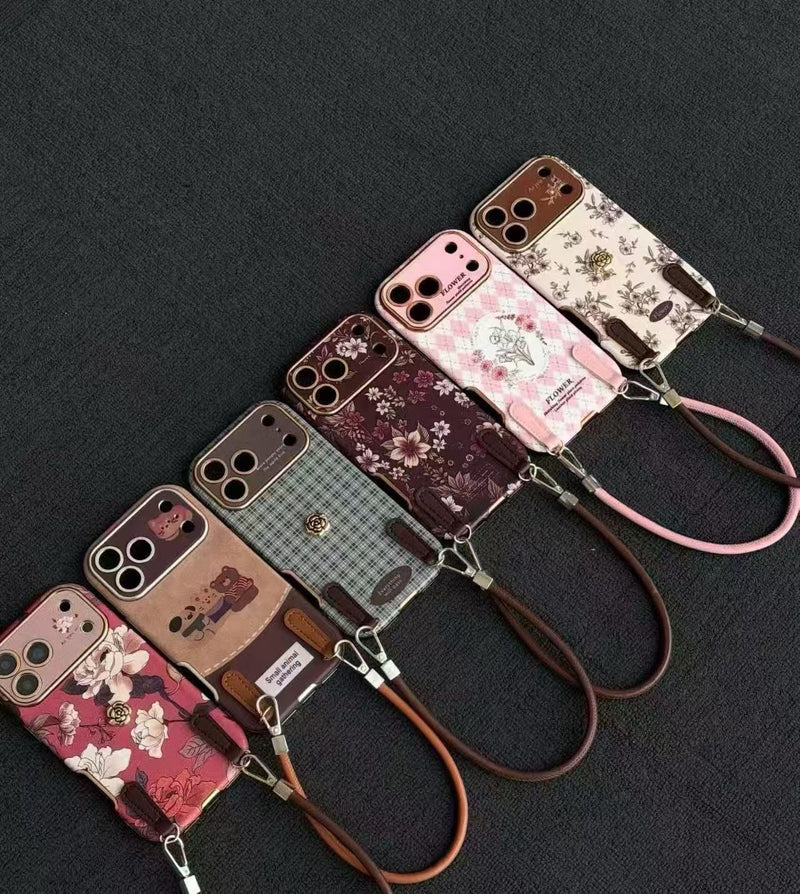 Floral Wrist Strap Phone Case Collection